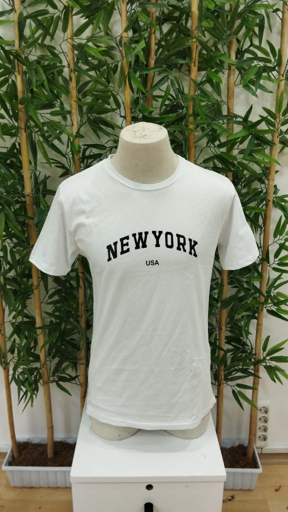 Erkek New York Baskılı Süprem T-shirt