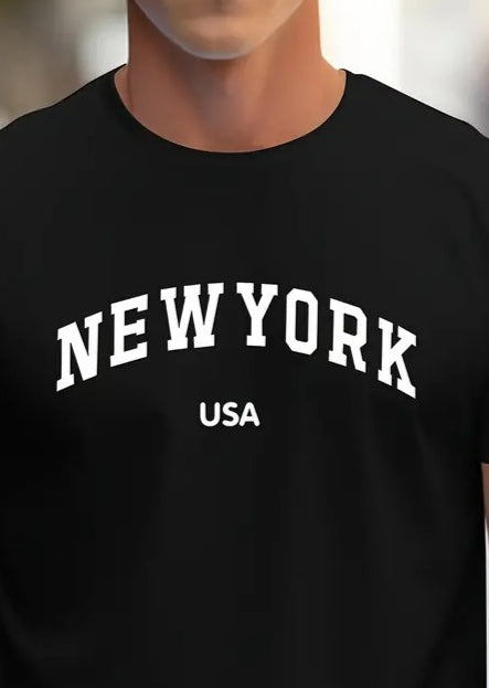 Erkek New York Baskılı Süprem T-shirt