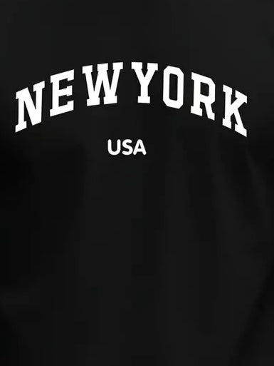 Erkek New York Baskılı Süprem T-shirt