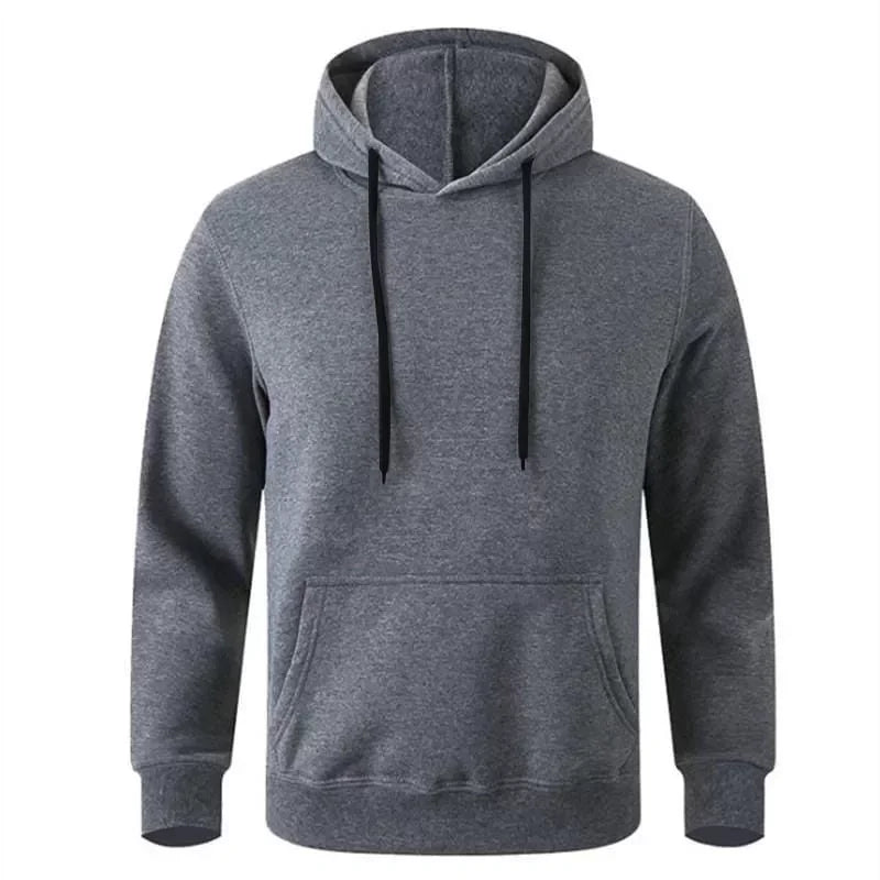 Erkek Uzun Kol Kapşonlu Basic Sweatshirt Hoodie - Füme