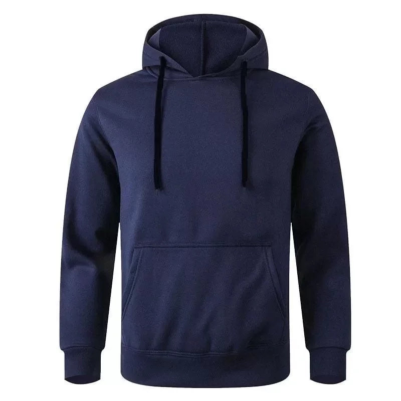 Erkek Uzun Kol Kapşonlu Basic Sweatshirt Hoodie - Lacivert