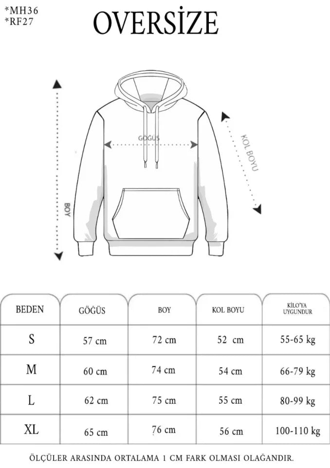 Double Oversize Kapşonlu Nakışlı SweatShirt - Füme