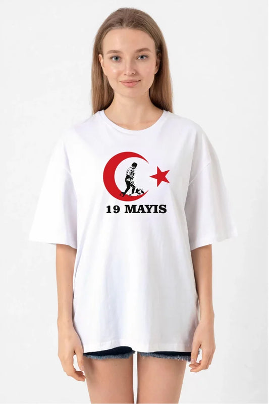 19 Mayıs 20/1 Baskılı T-shirt - Beyaz