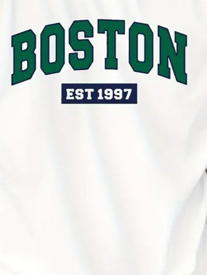 Erkek Boston Baskılı Süprem T-shirt