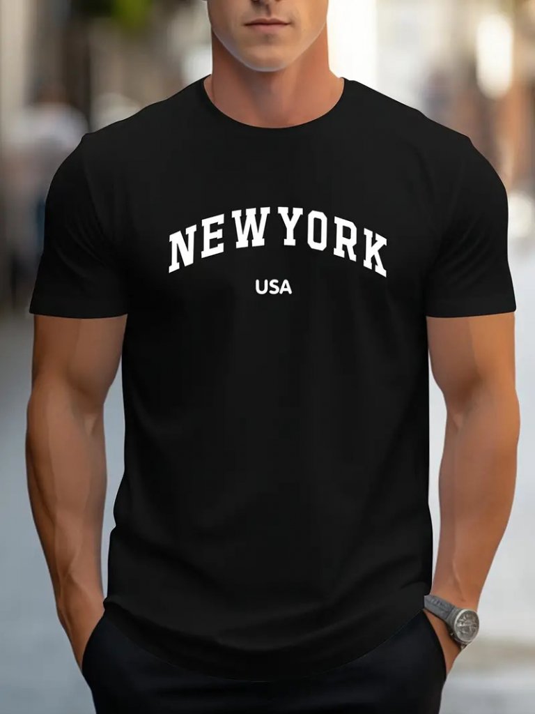 Erkek New York Baskılı Süprem T-shirt